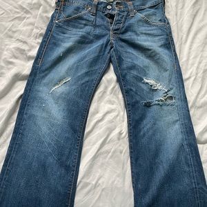 True religion distressed jeans in size 36 waist with 34 inch inseam.